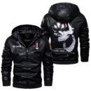 Custom Name Camaro Racing Skull Leather Jacket - Personalized Logo Car Motorcycle Model