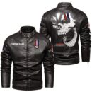 Custom Name Camaro Ss Skull Leather Jacket - Personalized Logo Car Motorcycle Model