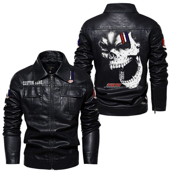 Custom Name Camaro Ss Skull Leather Jacket - Personalized Logo Car Motorcycle Model - Image 7