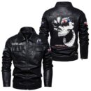 Custom Name Camaro Skull Leather Jacket - Personalized Logo Car Motorcycle Model