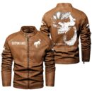Custom Name Ford Bronco Skull Leather Jacket - Personalized Logo Car Motorcycle Model