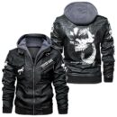 Custom Name Ford Bronco Skull Leather Jacket - Personalized Logo Car Motorcycle Model