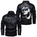 Custom Name Ford F150 Skull Leather Jacket - Personalized Logo Car Motorcycle Model