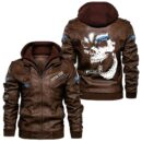 Custom Name Ford F150 Skull Leather Jacket - Personalized Logo Car Motorcycle Model