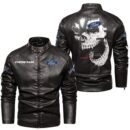 Custom Name Ford Performance Skull Leather Jacket - Personalized Logo Car Motorcycle Model