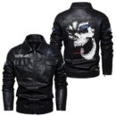 Custom Name Ford Performance Skull Leather Jacket - Personalized Logo Car Motorcycle Model
