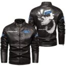 Custom Name Ford Racing Skull Leather Jacket - Personalized Logo Car Motorcycle Model