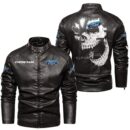 Custom Name Ford Raptor Skull Leather Jacket - Personalized Logo Car Motorcycle Model