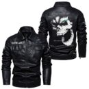 Custom Name Ford Thunderbird Skull Leather Jacket - Personalized Logo Car Motorcycle Model