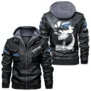 Custom Name Ford Truck Skull Leather Jacket - Personalized Logo Car Motorcycle Model