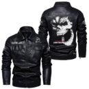 Custom Name Land Cruiser Skull Leather Jacket - Personalized Logo Car Motorcycle Model