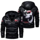 Custom Name Nissan Gtr Skull Leather Jacket - Personalized Logo Car Motorcycle Model