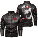 Custom Name Nissan R34 Skull Leather Jacket - Personalized Logo Car Motorcycle Model