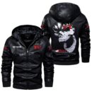 Custom Name Nissan R34 Skull Leather Jacket - Personalized Logo Car Motorcycle Model