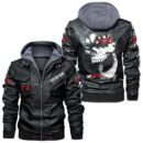 Custom Name Nissan R34 Skull Leather Jacket - Personalized Logo Car Motorcycle Model