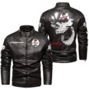 Custom Name Shelby Cobra Skull Leather Jacket - Personalized Logo Car Motorcycle Model