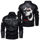 Custom Name Shelby Cobra Skull Leather Jacket - Personalized Logo Car Motorcycle Model