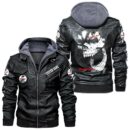 Custom Name Shelby Cobra Skull Leather Jacket - Personalized Logo Car Motorcycle Model