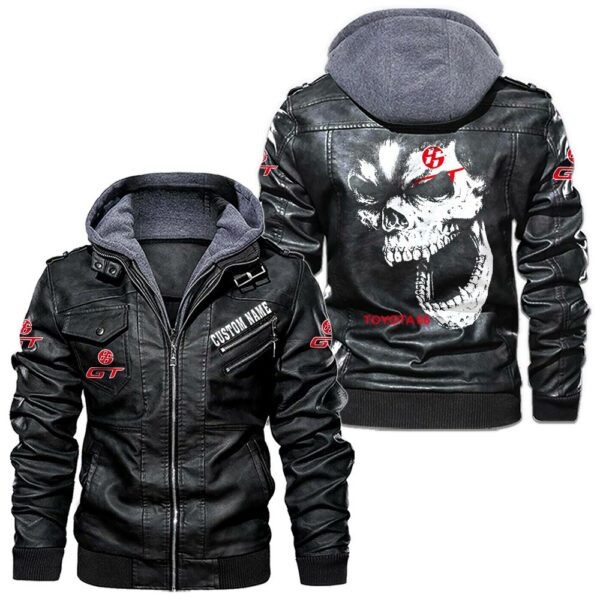 Custom Name Toyota 86 Skull Leather Jacket - Personalized Logo Car Motorcycle Model