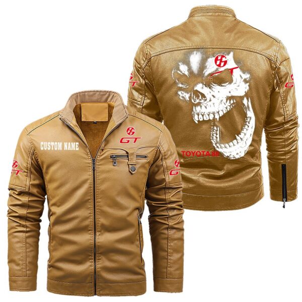 Custom Name Toyota 86 Skull Leather Jacket - Personalized Logo Car Motorcycle Model - Image 10