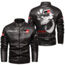 Custom Name Toyota Gazoo Racing Skull Leather Jacket - Personalized Logo Car Motorcycle Model