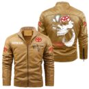 Custom Name Toyota Tacoma Skull Leather Jacket - Personalized Logo Car Motorcycle Model