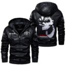 Custom Name Toyota Tundra PU Leather Hooded Jacket – Personalized Logo Car Motorcycle Model