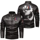 Custom Name Zl1 Leather Hooded Jacket - Personalized Logo Car Motorcycle Model