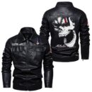 Custom Name Zl1 Leather Hooded Jacket - Personalized Logo Car Motorcycle Model