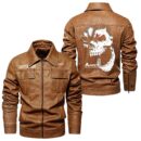 Custom Name Agco Skull Leather Jacket - Personalized Logo Car Motorcycle Model