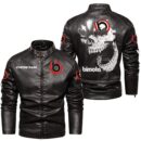 Custom Name Bimota Skull Leather Jacket - Personalized Logo Car Motorcycle Model