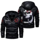 Custom Name Bimota Skull Leather Jacket - Personalized Logo Car Motorcycle Model