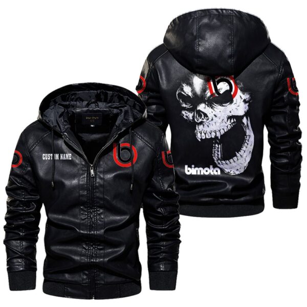 Custom Name Bimota Skull Leather Jacket - Personalized Logo Car Motorcycle Model - Image 5