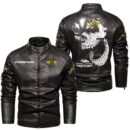 Custom Name Boss Hoss Skull Leather Jacket - Personalized Logo Car Motorcycle Model