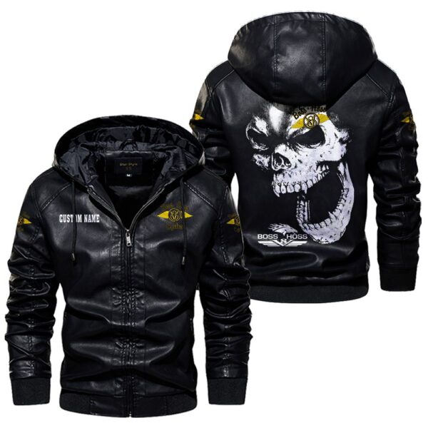 Custom Name Boss Hoss Skull Leather Jacket - Personalized Logo Car Motorcycle Model - Image 5