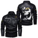 Custom Name Boss Hoss Skull Leather Jacket - Personalized Logo Car Motorcycle Model