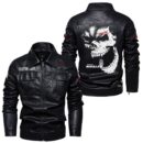 Custom Name Boston Whaler Skull Leather Jacket - Personalized Logo Car Motorcycle Model