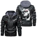Custom Name Boston Whaler Skull Leather Jacket - Personalized Logo Car Motorcycle Model