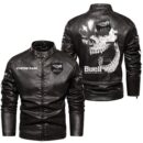 Custom Name Buell Motorcycles Skull Leather Jacket - Personalized Logo Car Motorcycle Model