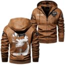 Custom Name Buell Motorcycles Skull Leather Jacket - Personalized Logo Car Motorcycle Model