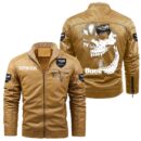 Custom Name Buell Motorcycles Skull Leather Jacket - Personalized Logo Car Motorcycle Model