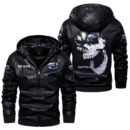 Custom Name Datsun Skull Leather Jacket - Personalized Logo Car Motorcycle Model
