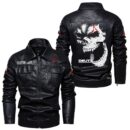 Custom Name Deutz Skull Leather Jacket - Personalized Logo Car Motorcycle Model