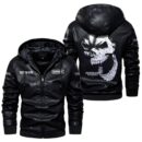 Custom Name Evinrude Outboard Motors Skull Leather Jacket - Personalized Logo Car Motorcycle Model