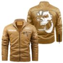 Custom Name Evinrude Outboard Motors Skull Leather Jacket - Personalized Logo Car Motorcycle Model