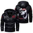 Custom Name Gas Gas Skull Leather Jacket - Personalized Logo Car Motorcycle Model