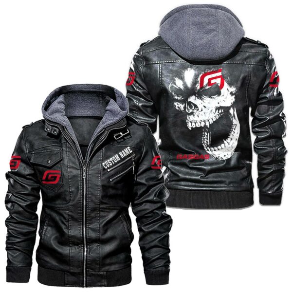 Custom Name Gas Gas Skull Leather Jacket - Personalized Logo Car Motorcycle Model