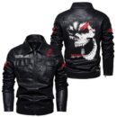 Custom Name Honda Motor Skull Leather Jacket - Personalized Logo Car Motorcycle Model