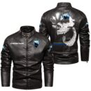 Custom Name Husaberg Skull Leather Jacket - Personalized Logo Car Motorcycle Model