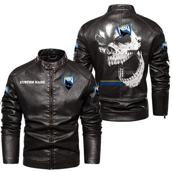 Custom Name Husaberg Skull Leather Jacket - Personalized Logo Car Motorcycle Model - Image 3